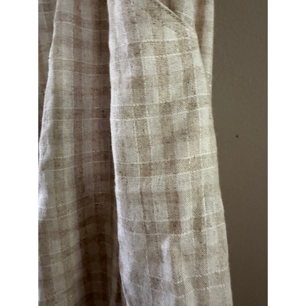 NWT MAX STUDIO Maxi Plaid Gingham Linen Blend Long Skirt Cream/Tan SZ L - Picture 5 of 7